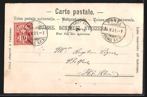 AK Basel, Centralbahnhof mit Fuhrwerken und Strasse