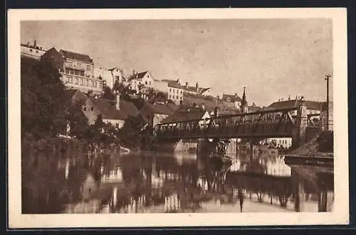 AK Waidhofen a.d. Thaya, Blick über den Fluss auf die Stadt