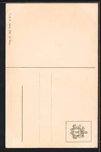 Lithographie Kinderkopf mit blondem Haar und blauen Augen