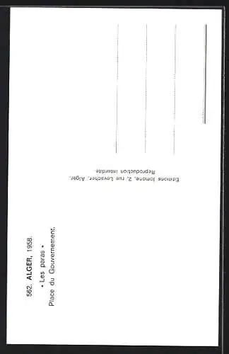 AK Alger, Les paras, Place du Gouvernement 1958, Fallschirmjäger in Uniform