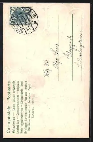 Lithographie Kalenderblätter und Neujahrsglocken