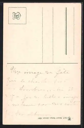 AK Luzern, Stadtpartie im Briefmarken-Passepartout