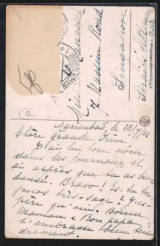 Künstler-AK Chicky Spark: Knabe entführt Mädchen