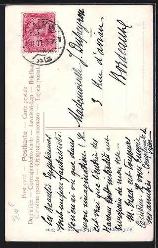 AK Arabische Wohlbetuchte mit Wasserpfeife