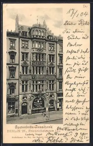 AK Berlin, Spatenbräu-Ausschank in der Friedrichstrasse 172 von Ludwig Vogel