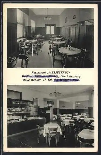 AK Berlin-Charlottenburg, Restaurant Messestadt, Neue Kantstr. 17, Innenansichten