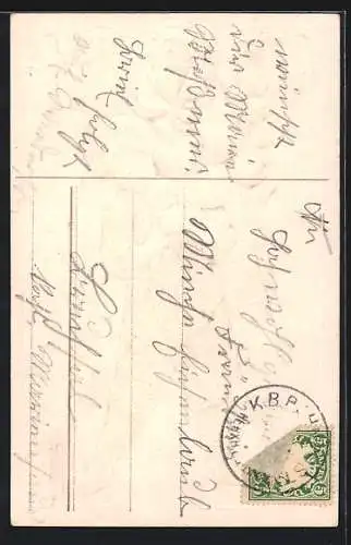 AK Viel Glück im neuen Jahre, Kleiner Schornsteinfeger mit Klee