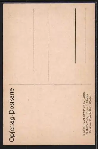 Künstler-AK R. Mülli, Rast bayerischer Jäger