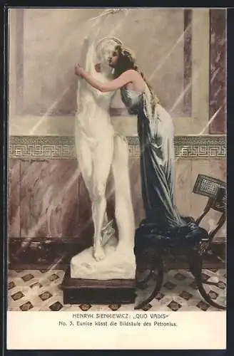 AK Eunice küsst die Bildsäule des Petronius