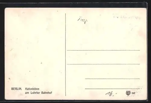 AK Berlin-Tiergarten, Hafenleben am Lehrter Bahnhof