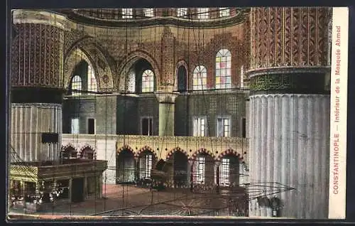 AK Constantinople, Intérieur de la Mosquée Ahmed