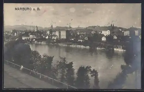 AK Marburg a. D., Ortsansicht mit Drau aus der Vogelschau