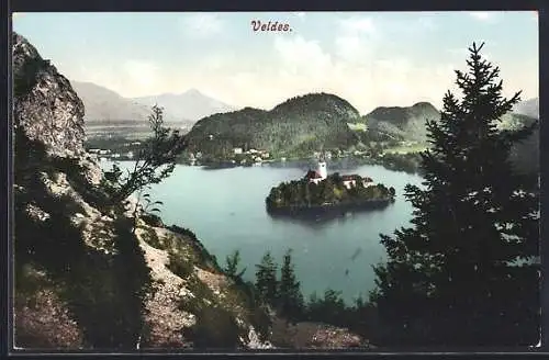 AK Bled, Ortsansicht aus der Vogelschau