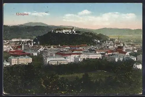 AK Ljubljana, Ortsansicht mit Umgebung