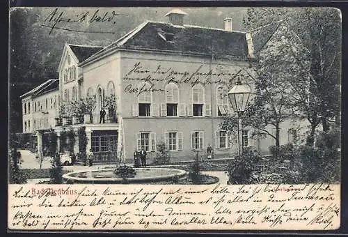 AK Bad Neuhaus, Kurhaus mit Fontäne