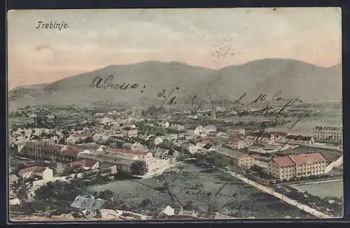 AK Trebinje, Panorama mit Strassenpartie