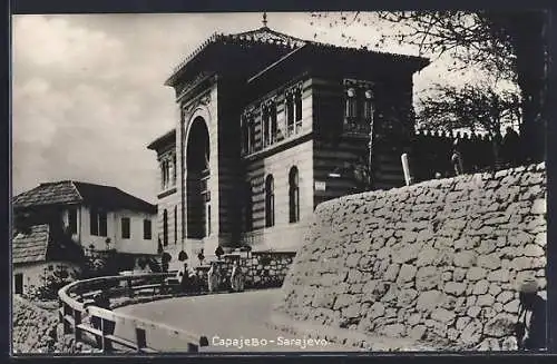 AK Sarajevo, Ortspartie mit Strasse