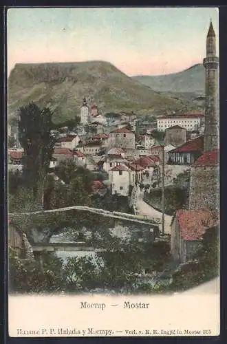 AK Mostar, Panorama mit Strassenpartie