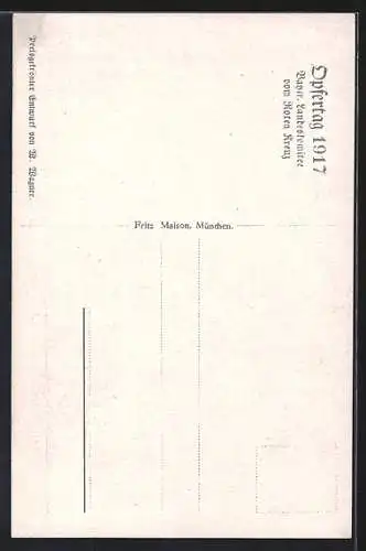 AK Bayerisches Landeskomitée vom Roten Kreuz, Opfertag 1917, Trauernde Frau am Grab