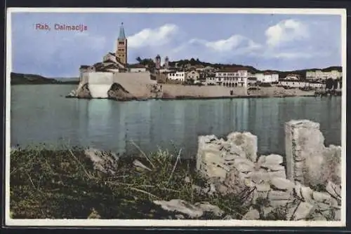 AK Rab /Dalmacija, Ortsansicht an der Bucht