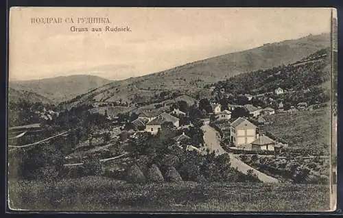 AK Rudnick, Ortsansicht in den Bergen