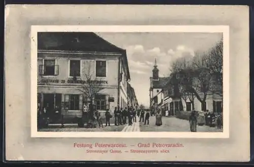 AK Petrovaradin, Gasthaus zu den Sieben Kurfürsten in der Strosmayer-Gasse