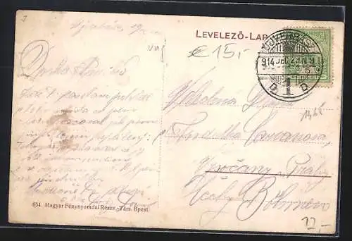 AK Ujverbász, Tábor Mihály vendéglöjének terassa a vasúttal szemben