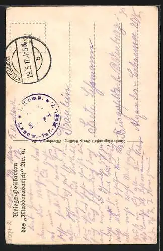 Künstler-AK Das Schlachtfest im Hungerturm, Kriegs-Postkarte des Kladderadatsch Nr. 6