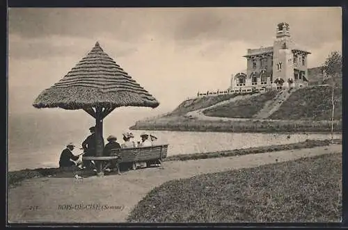 AK Bois-de-Cise, Vue sur le kiosque et manoir sur la falaise
