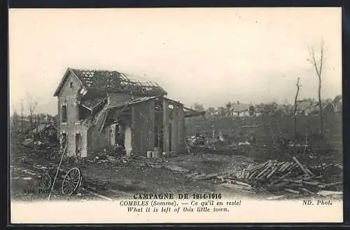 AK Combles, Ce qu`il en reste après la campagne de 1914-1916