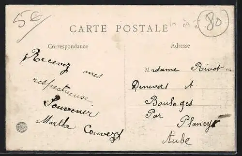 AK Rue, Château de M. le Marquis de Longvilliers et allée arborée