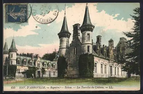 AK Abbeville, Les Tourelles du Château et l`écluse