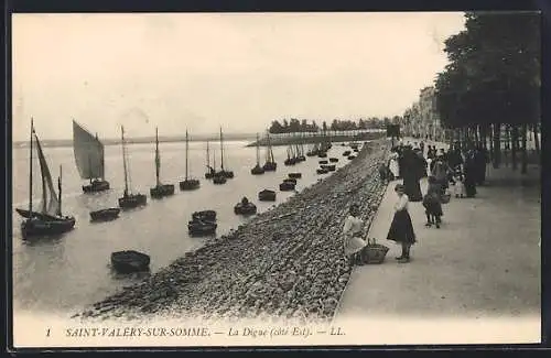 AK Saint-Valery-sur-Somme, La Digue (côté Est)