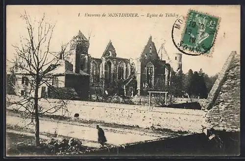AK Tilloloy, Église en ruines après un conflit