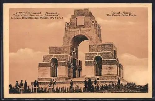 AK Thiepval, Monument aux Armées Francaises et Britanniques 1914-1918