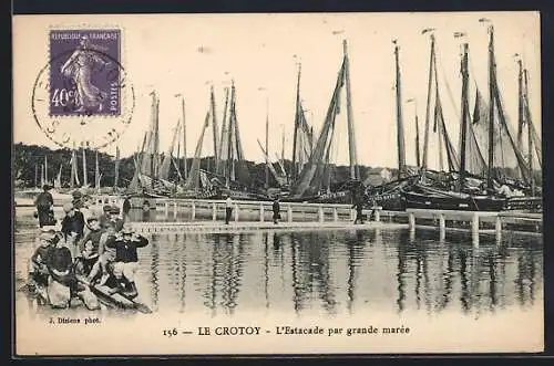 AK Le Crotoy, L`Estacade par grande marée