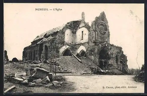 AK Moreuil, L`Église en ruines