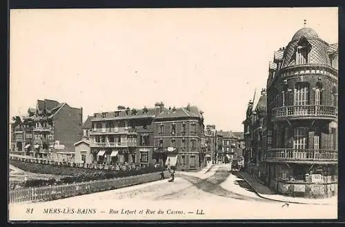 AK Mers-les-Bains, Rue Lefort et Rue du Casino