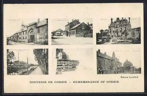 AK Corbie, Souvenir de Corbie avec plusieurs vues historiques