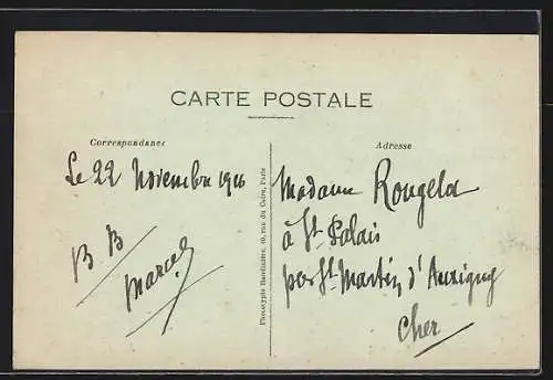 AK Flaucourt, Rue principale pendant l`offensive franco-anglaise de la Somme 1914-16