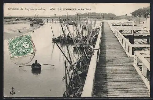 AK Le Hourdel, Le Port avec bateaux amarrés le long du quai