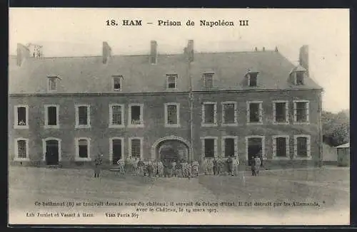 AK Ham, Prison de Napoléon III dans la cour du château