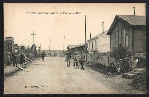 AK Roisel, après la guerre, Rue de la Gare