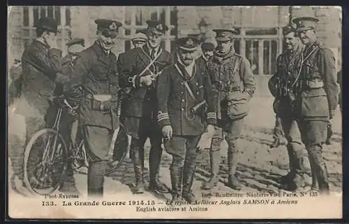 AK Amiens, Le repos de l`aviateur Anglais Samson pendant la Grande Guerre