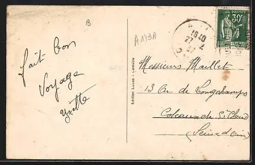 AK Ault-Onival, La Grand`rue, Vue vers la mer