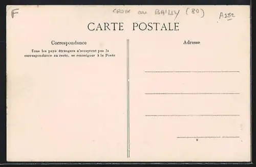 AK Croix-au-Bailly, Mare de la Motte avec charrette et chevaux