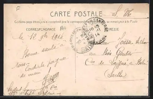 AK Davenescourt, la Grande-Rue animée avec passants et maisons anciennes