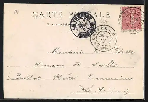 AK Cayeux, Rue du Commerce avec bâtiments en briques