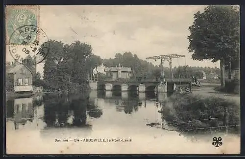 AK Abbeville, le Pont-Levis et la rivière paisible