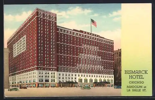 AK Chicago, IL, New Bismarck Hotel, Randolph at La Salle St.